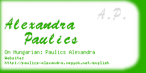 alexandra paulics business card